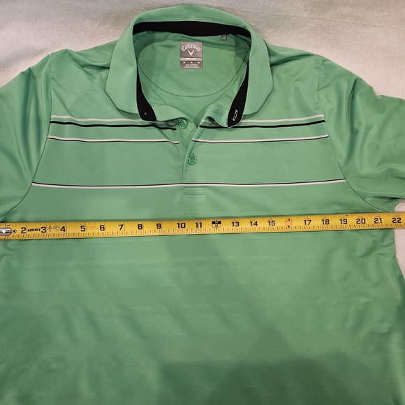 Callaway Opti-Dri Men's Green Striped Polo Golf Shirt Short Sleeve Size M - Picture 5 of 9